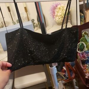 Glam Black Beads Bandeau